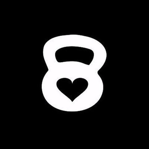 15X12CM LOVE Kettlebell 8 Modeling Lovely Car-styling Car Sticker Vinyl Decal Black/Silver S8-0307