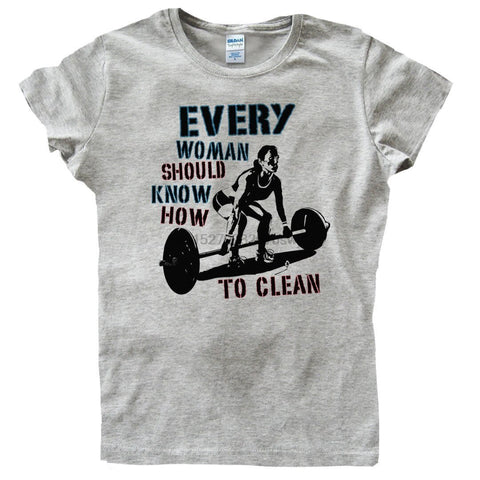 2018 Hot Sale Fashion Everywoman ... Crossfit Trains Kettlebell Fitness Workout Grey T-Shirt Tee Shirt Fashion