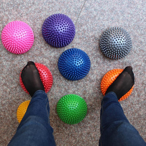 Adult Children Yoga Foot Half Round Massage Cushion Intensive Dot Massage Balance Balls Domed Stability Pods Multicolor