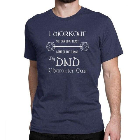 Dungeons And Dragons Gym Workout Dnd D20 Dice Weight Lifting T Shirt for Men Tops Tees 100% Cotton Crew Neck Funny T-Shirt Tops