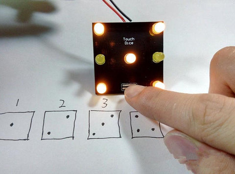 DIY Touch Key Dice Beginner Exercises Creative Electronic Training LED Design Kis