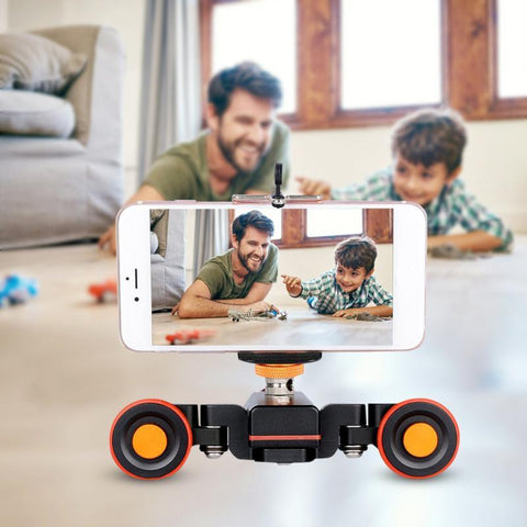 YELANGU L4X Mini Motorized Electric Track Slider Motor Dolly Truck Car Remote Control for Camera Camcorder DV Canon smartphone
