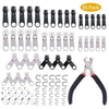 197pcs/Set Zipper Replacement Head Zipper Repair Kit Universal Instant Fix Replacement Zip Slider Tools For Zipper Accessories