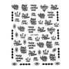 1 Sheet 3D  Letters  Summer Design Nail Sticker Black Gold Leaf Sliders Nail Art Adhesive Decal Manicure Tattoos Sticker