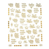 1 Sheet 3D  Letters  Summer Design Nail Sticker Black Gold Leaf Sliders Nail Art Adhesive Decal Manicure Tattoos Sticker