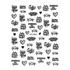 1 Sheet 3D  Letters  Summer Design Nail Sticker Black Gold Leaf Sliders Nail Art Adhesive Decal Manicure Tattoos Sticker