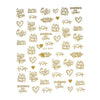 1 Sheet 3D  Letters  Summer Design Nail Sticker Black Gold Leaf Sliders Nail Art Adhesive Decal Manicure Tattoos Sticker