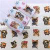 1 Sheet Ins Popular Nail Sticker Slider Animal Deer Cat Bear Cartoon Flower Water Decal Wraps Nail Art Decor Foil Manicure