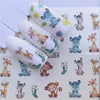 1 Sheet Ins Popular Nail Sticker Slider Animal Deer Cat Bear Cartoon Flower Water Decal Wraps Nail Art Decor Foil Manicure