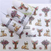 1 Sheet Ins Popular Nail Sticker Slider Animal Deer Cat Bear Cartoon Flower Water Decal Wraps Nail Art Decor Foil Manicure