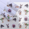 1 Sheet Ins Popular Nail Sticker Slider Animal Deer Cat Bear Cartoon Flower Water Decal Wraps Nail Art Decor Foil Manicure