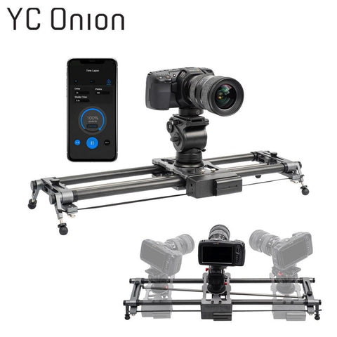YC ONION Track Camera Slider Carbon Fiber Adjustable Angle Tube Follow Focus Pan for Stabilizer DV DSLR Cameras Video Shooting