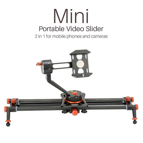 2 in1 Portable Video Track Rail Slider with 360 Phone Tripod Mount Holder for iPhone XS Xs max 7 plus Canon Nikon Sony A6400