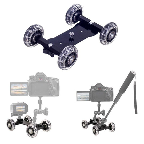 Photography Camera Sliders Tabletop Dolly Track Slider with 11 inch Magic Arm Rail Systems for Canon DSLR Camera Smartphone