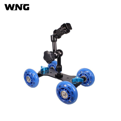 Mini Dolly Car Table Video Slider Desktop Dolly Car with 7" Magic Arm for Canon Nikon DLSR Camera