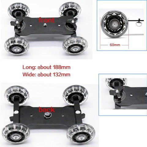 Mobile Rolling Sliding Dolly Stabilizer Skater Slider 11 Inch Articulating Magic Arm Camera Rail Stand Photography Car