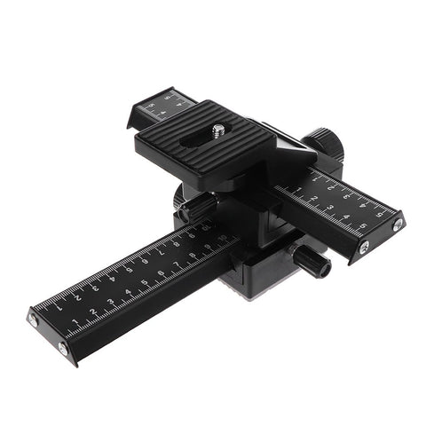 4-way Macro Instrument Focusing Rail Slider 1/4" Screw DSLR Camera Shooting Accessories Black for Canon