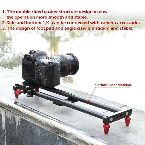 Newly 15.7Inch Carbon Fiber Camera Slider Track with 4 Roller Bearing for Video Movie Making DC128