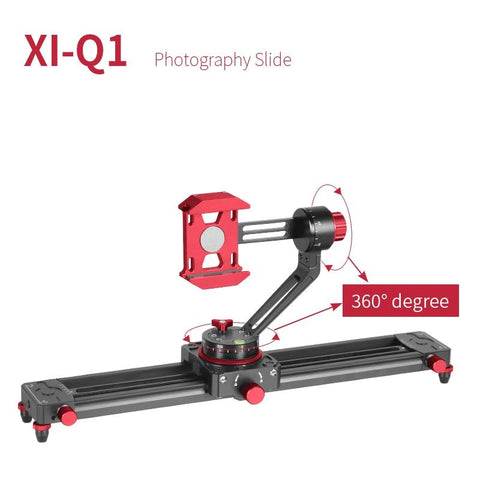 XILETU XI-Q1 13.7inch Tabletop Mini Camera Smartphone Video Track dolly Slider Rail System For Arca Swiss Digital Camera Phone