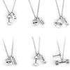 7 Style Fitness Gym Pendant Necklace Jewelry Bodybuilding Necklaces for Men Women Sport Kettlebell Barbell Dumbbell DIY Necklace
