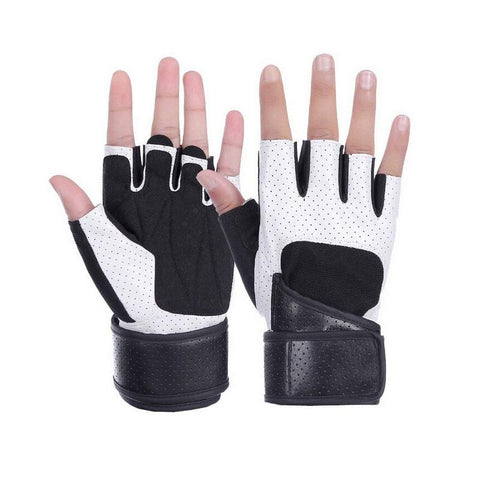 Leather Weightlifting Gloves Half Finger Training Gloves wrist support Breathable Gym Dumbbell Sport Fitness Gloves