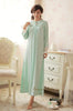 Free Shipping 2016 New Spring Princess Nightdress Women's Long Vintage Nightgown 100% Modal Green Nightshirt