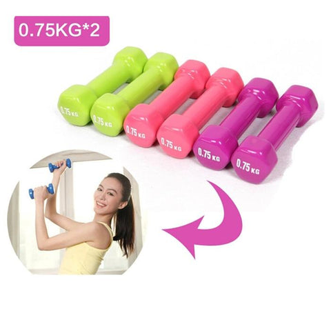 plastic 0.75*2kg dip multicolour in dumbbell child home fitness sports equipment for wholesale kylin sport