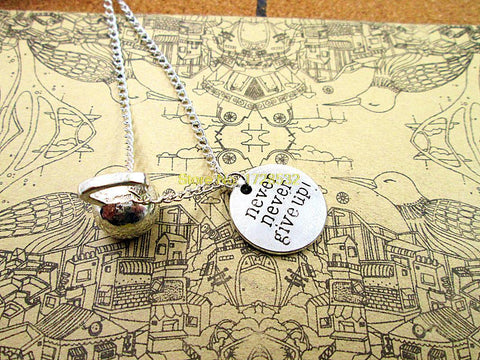 Fashion Hot Sale never never give up circle with  kinds of dumbell,kettlebell and barbells charm pendant Necklace