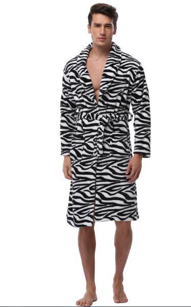 High Quality Winter Warm Cotton Men Robe 2017 Long Sleeve Sleepwear Kimono Robes Hotel Spa Soft Plush Bathrobe Nightgown Pijamas