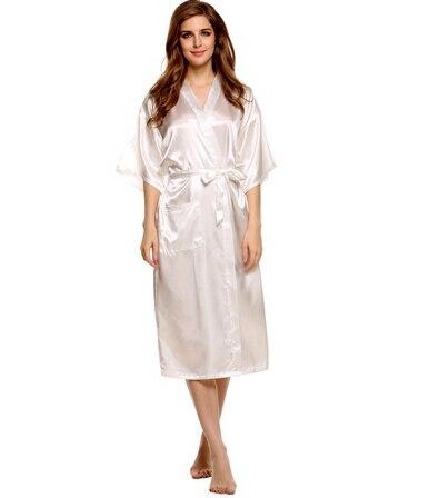 Plus Size S-XXL 2016 Rayon Longue Bathrobe Womens Kimono Satin Long Robe Sexy Lingerie Hot Nightgown Sleepwear with Belt
