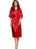 Plus Size S-XXL 2016 Rayon Longue Bathrobe Womens Kimono Satin Long Robe Sexy Lingerie Hot Nightgown Sleepwear with Belt
