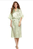 Plus Size S-XXL 2016 Rayon Longue Bathrobe Womens Kimono Satin Long Robe Sexy Lingerie Hot Nightgown Sleepwear with Belt