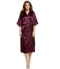 Plus Size S-XXL 2016 Rayon Longue Bathrobe Womens Kimono Satin Long Robe Sexy Lingerie Hot Nightgown Sleepwear with Belt