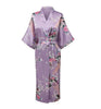 Light Purple Print Flower Women Robe Gown Chinese Traditional Bathrobe Sleepwear Novelty Kimono Dress S M L XL XXL XXXL A-111