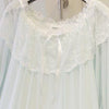 Lace Modal Nightgown Women Lace Long Nightdress Home dress Sweet Lady Dressing Gown Morning Dress Light Blue Sleepwear One Piece