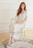 Free Shipping Silk And Cotton Princess Nightdress Women's White Pijamas Long Nightgowns Vintage Sleepwear