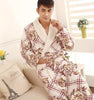 Autumn  winter thick long flannel bathrobe man male coral fleece robe lengthen plus size long-sleeve sleepwear nightgown