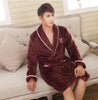 Autumn  winter thick long flannel bathrobe man male coral fleece robe lengthen plus size long-sleeve sleepwear nightgown