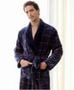 Autumn  winter thick long flannel bathrobe man male coral fleece robe lengthen plus size long-sleeve sleepwear nightgown