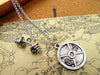 Fashion Hot Sale 45lbs/20.4kg circle with  kinds of dumbell,kettlebell and barbells charm pendant Necklace