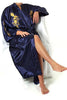 Burgundy Silk Embroidery Dragon Kimono Bathrobe Gown Women Sexy Satin Robe Long Nightgown Size S M L XL XXL XXXL BR040