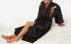 Burgundy Silk Embroidery Dragon Kimono Bathrobe Gown Women Sexy Satin Robe Long Nightgown Size S M L XL XXL XXXL BR040