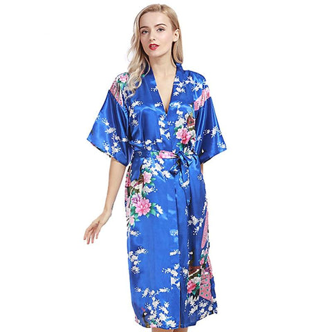 Luxury Satin Robes for Brides Wedding Robe Sleepwear Casual Bathrobe Pijama Animal Print Silk Long Nightgown Women Kimono S-XXXL