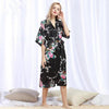 Luxury Satin Robes for Brides Wedding Robe Sleepwear Casual Bathrobe Pijama Animal Print Silk Long Nightgown Women Kimono S-XXXL