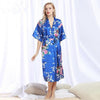 Luxury Satin Robes for Brides Wedding Robe Sleepwear Casual Bathrobe Pijama Animal Print Silk Long Nightgown Women Kimono S-XXXL