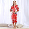 Luxury Satin Robes for Brides Wedding Robe Sleepwear Casual Bathrobe Pijama Animal Print Silk Long Nightgown Women Kimono S-XXXL