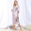 Luxury Satin Robes for Brides Wedding Robe Sleepwear Casual Bathrobe Pijama Animal Print Silk Long Nightgown Women Kimono S-XXXL