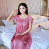 Plus Size 4XL New Sexy Silk Nightgowns Women Casual Chemise Nightie Nightwear Lingerie Nightdress Sleepwear Dress free shipping
