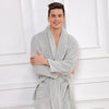 Cotton men bathrobe  thick long towel fleece warm soft winter nightgown women nightdress ladies antumn summer white