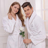 Cotton men bathrobe  thick long towel fleece warm soft winter nightgown women nightdress ladies antumn summer white